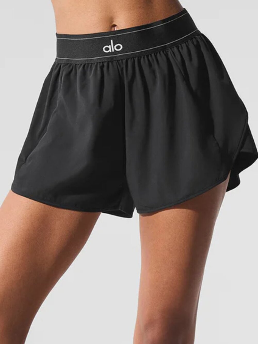 🩳Alo Yoga Match Point Short NWT,Black Elastic waist Athleisure/Sports Shorts 🛒 - Picture 2 of 8